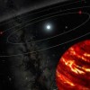 Artist's Conception of the HR8799 System (Credit: Gemini Observatory Artwork by Lynette Cook)