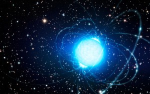 Fig 1:  Artist's conception of a magnetar with strong magnetic field lines. [From Wikipedia Commons]