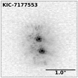 Figure 1: A real image of KIC 7177553. Each blob is one of the close binary systems, the stars being two close to each other to be separated in the image.