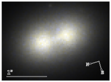 Figure 1: False contour image of the double core of NGC 1129. The authors suggest that the merger of the visible cores accounts for supernova 2007ke.