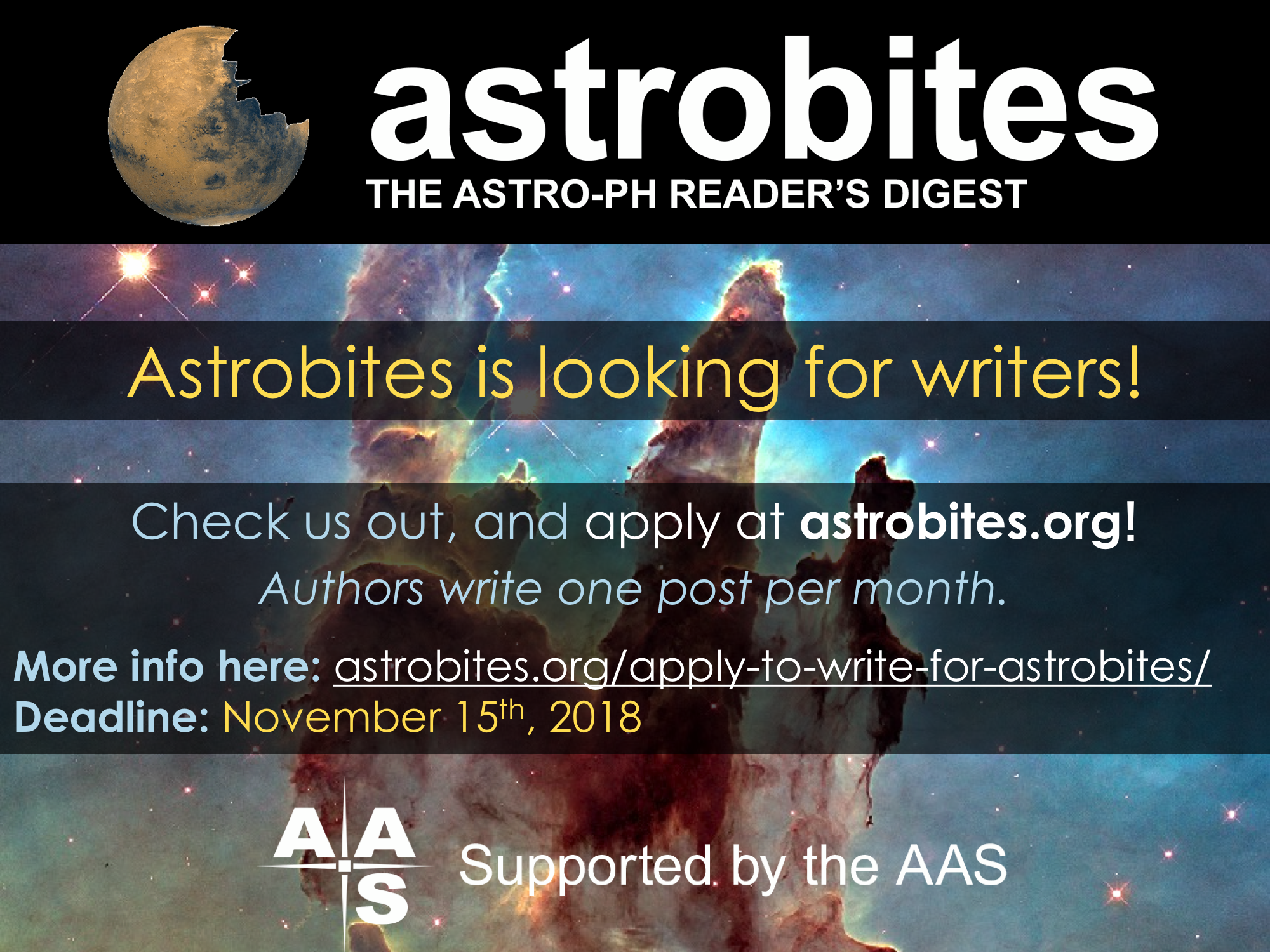 Apply To Write For Astrobites! | Astrobites