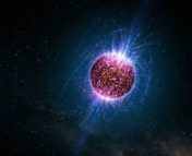 Magnetar (dense star with magnetic field lines coming from it)