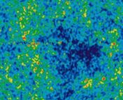 A visualisation of a section of the cosmic microwave background using data from NASA's Wilkinson Microwave Anisotropy Probe (WMAP)