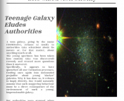 A newspaper cover with the newly found galaxy and the intro text