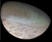an image of Neptune's moon Triton taken by Voyager 2