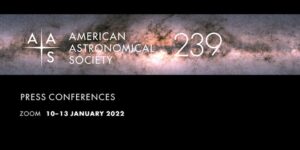 American Astronomical Society logo for meeting 239. The subtitle says Press Conferences, January 10-13, 2022 