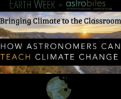 Dr. Kathryn Williamson and Dr. Travis Rector's presentation titles with the official Earth Week x Astrobites 2022 Logo