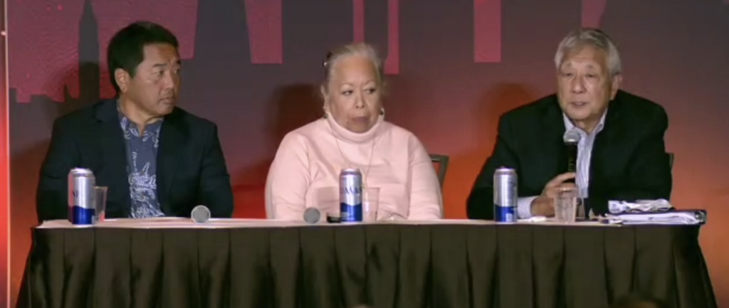 The three panelists of the Mauna Kea plenary panel