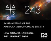 banner announcing the 243rd meeting of the American Astronomical Society