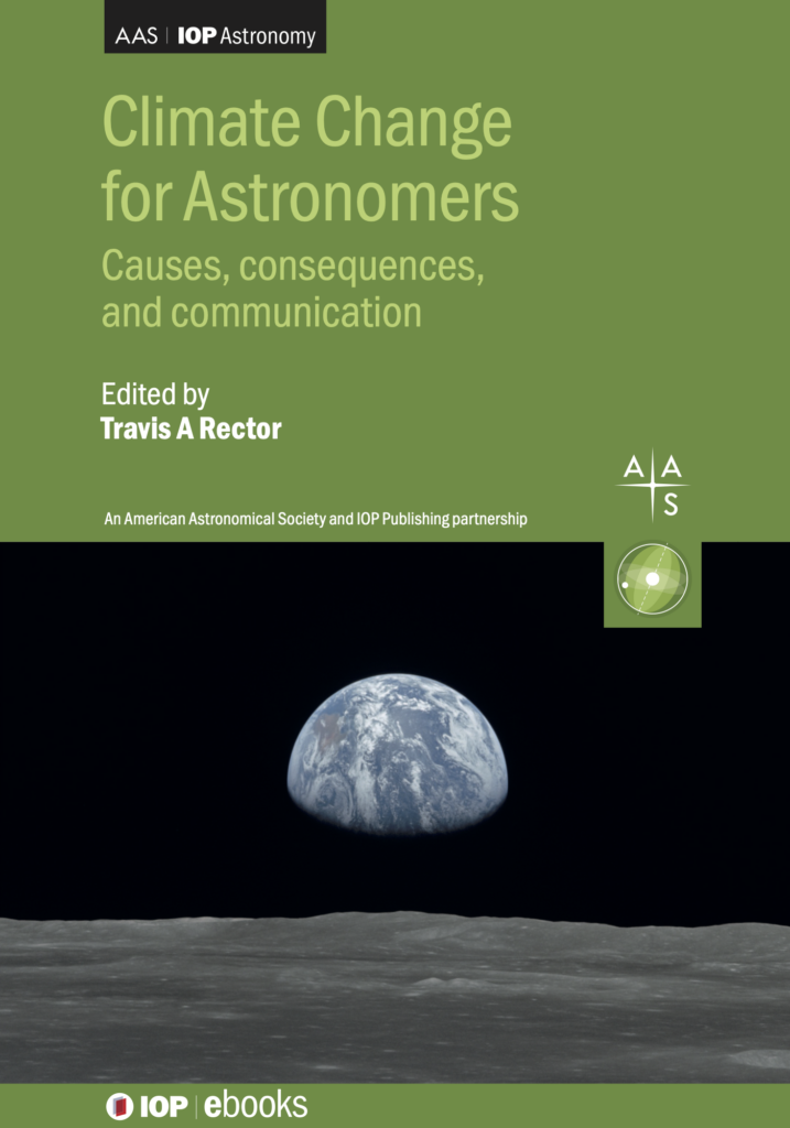 book cover of Climate Change for Astronomers by IOP Publishing/AAS with a picture of Earth taken from Apollo 11 Spacecraft