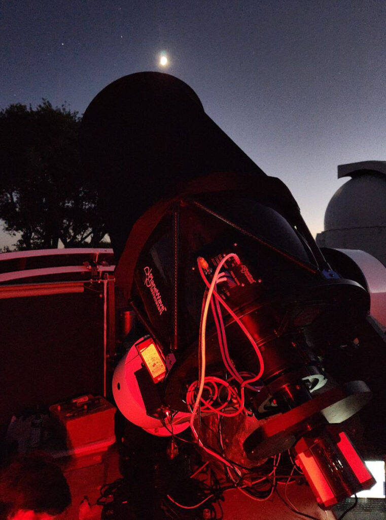 An image of the Flarescope telescope pointed at the night sky