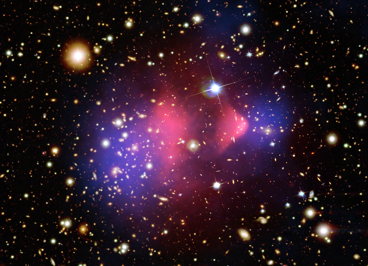 multi-wavelength image of the Bullet Cluster
