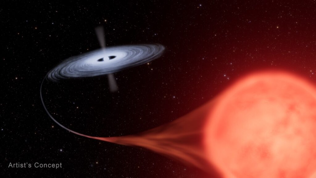 An artist's concept of the binary star system HM Sge