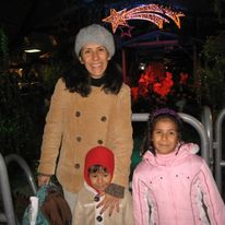 A woman with two children