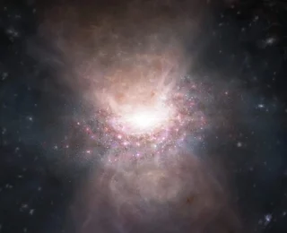 Fast and Furious: The Earliest Galactic Fart Blasts Through Space