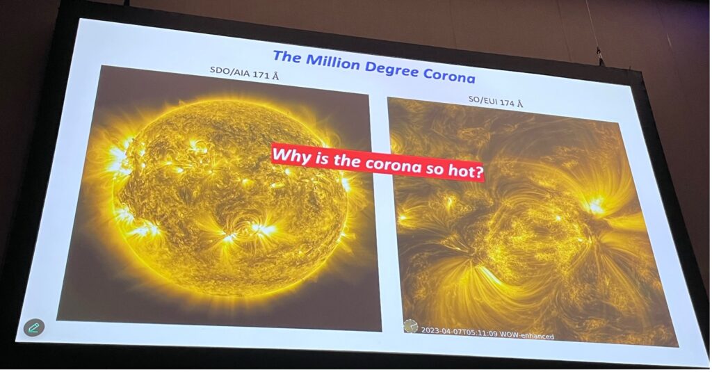 An image of the solar corona, showing magnetic field loops.