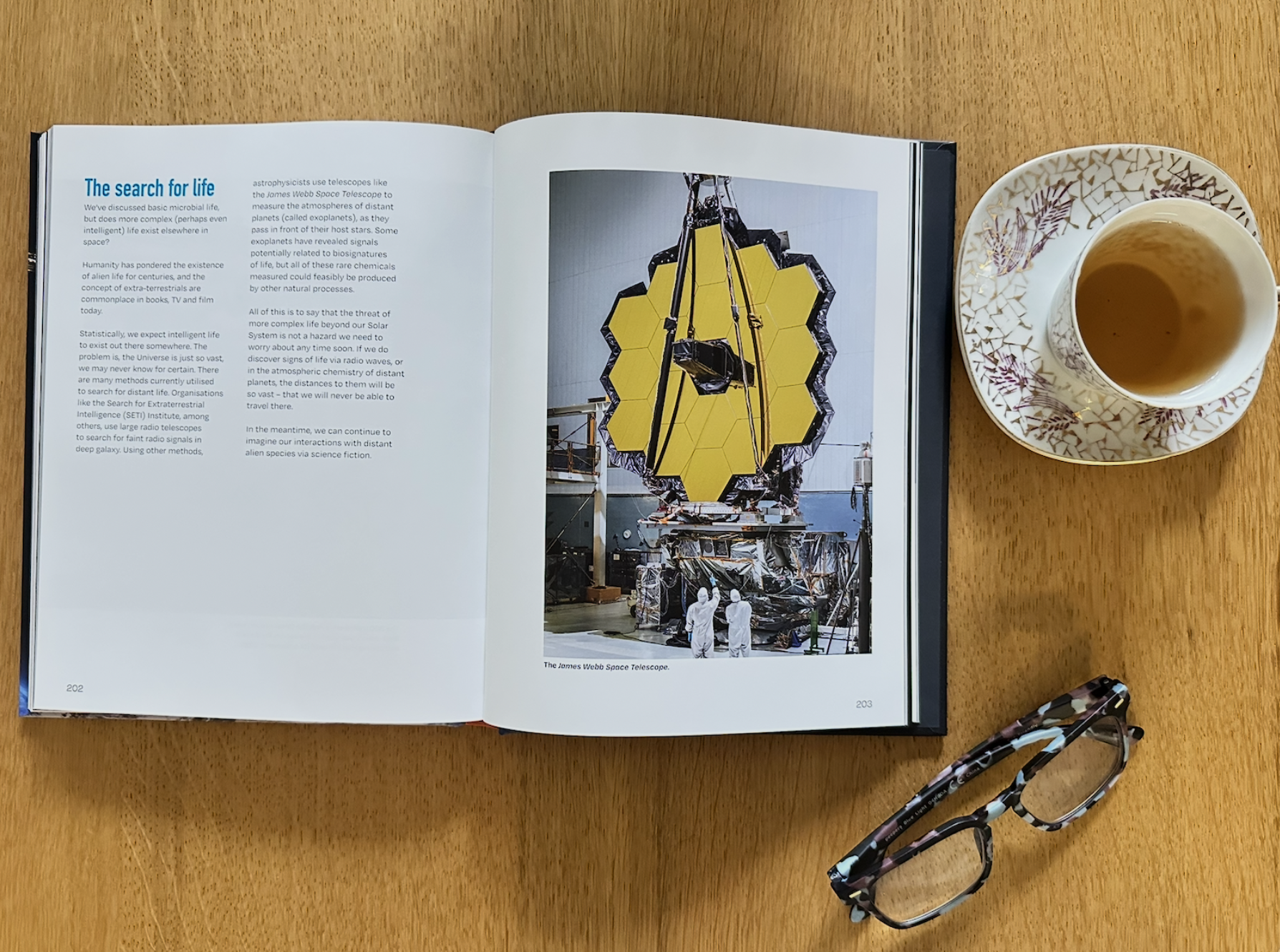 Pages from Space Hazards showing diagrams and visuals used in the book.
