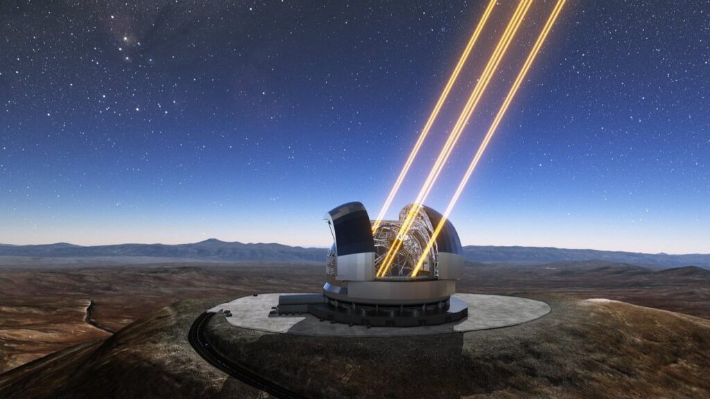 An artist impression of the European Extremely Large Telescope.