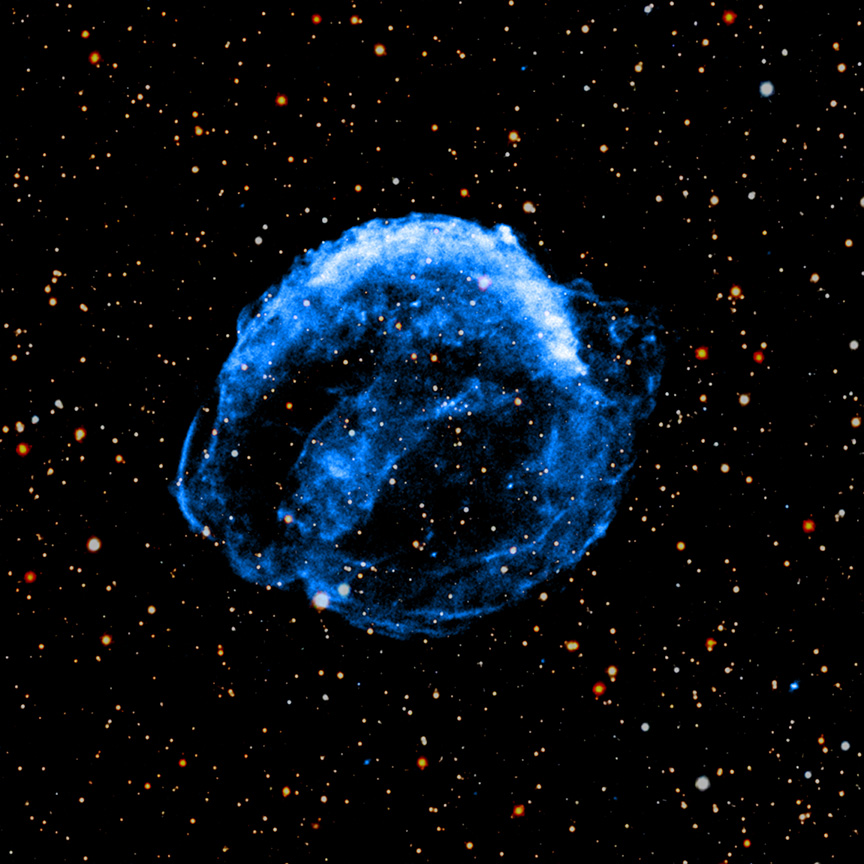 X-ray and optical image of Kepler's supernova remnant.