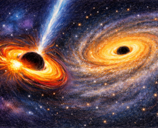A Wandering Supermassive Black Hole Eating a Star